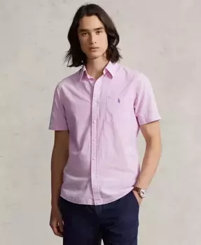 Мужская классическая полосатая рубашка из пике RL Prepster Polo Ralph Lauren, розовый