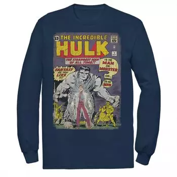 Мужская классическая ретро-футболка с комиксами Marvel The Incredible Hulk, Blue Licensed Character, синий