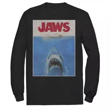 Мужская классическая ретро футболка с плакатом «Атака акулы» Jaws Licensed Character