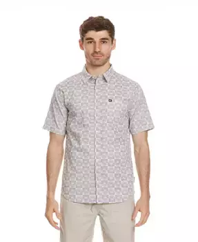 Мужская классическая рубашка Florever с коротким рукавом Quiksilver, серебряный