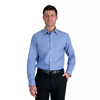 Мужская классическая рубашка Haggar Premium Comfort классического кроя, устойчивая к морщинам, цвет Denim Blue Dobby