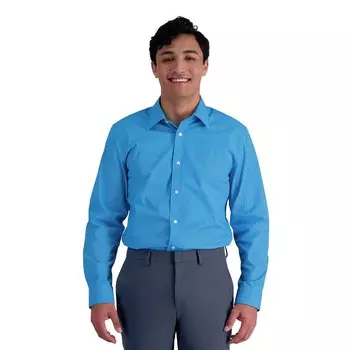 Мужская классическая рубашка Haggar Premium Comfort классического кроя, устойчивая к морщинам, цвет Teal Blue Check