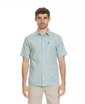 Мужская классическая рубашка Island Waters с коротким рукавом Quiksilver, зеленый