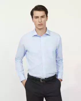 Мужская классическая рубашка из поплина с эко-отделкой Coolmax Dustin, голубой