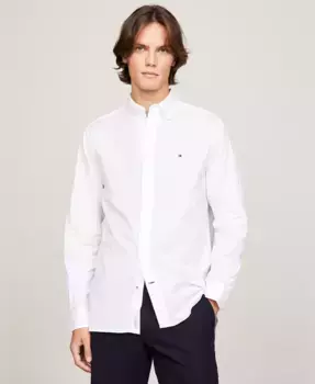 Мужская классическая рубашка из стрейч-поплина на пуговицах Tommy Hilfiger, белый