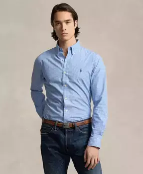 Мужская классическая рубашка из стрейч-поплина Polo Ralph Lauren, синий