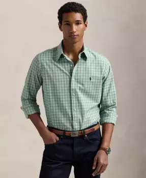 Мужская классическая рубашка из стрейч-поплина Polo Ralph Lauren, зеленый