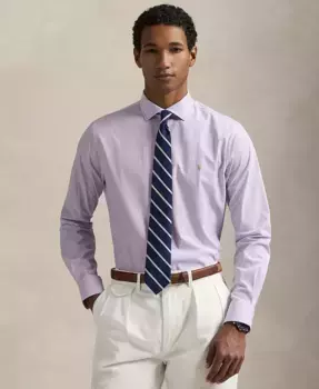 Мужская классическая рубашка из стрейч-поплина в клетку Polo Ralph Lauren, фиолетовый