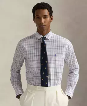 Мужская классическая рубашка из стретч-поплина в клетку Tattersall Polo Ralph Lauren, мультиколор