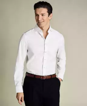 Мужская классическая рубашка из твила Slim-Fit Charles Tyrwhitt, белый