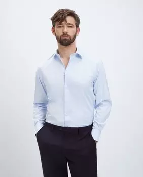 Мужская классическая рубашка классического кроя без утюга Emidio Tucci, светло-синий
