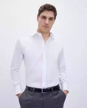 Мужская классическая рубашка классического кроя без утюга Emidio Tucci, белый