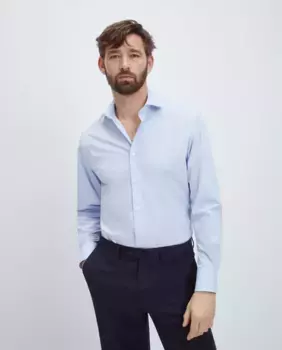 Мужская классическая рубашка классического кроя без утюга Emidio Tucci, светло-голубой