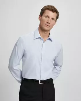 Мужская классическая рубашка классического кроя без утюга Emidio Tucci, темно-синий