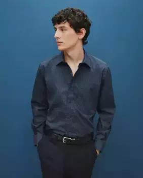 Мужская классическая рубашка классического рисунка Dustin, синий