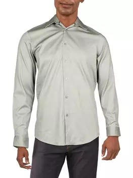 Мужская классическая рубашка на пуговицах приталенного кроя INC, цвет Griffin