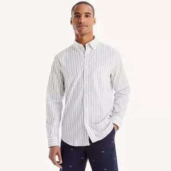 Мужская классическая рубашка Nautica из непромокаемой клетчатой ткани, цвет bright white