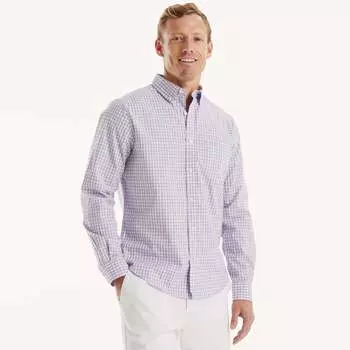 Мужская классическая рубашка Nautica из непромокаемой клетчатой ткани, цвет bright white