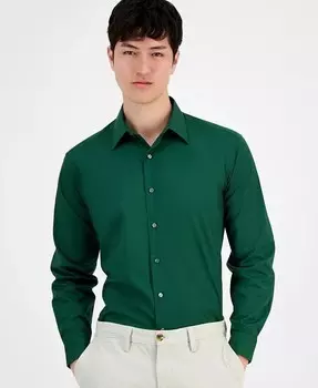 Мужская классическая рубашка обычного кроя Club Room, зеленый