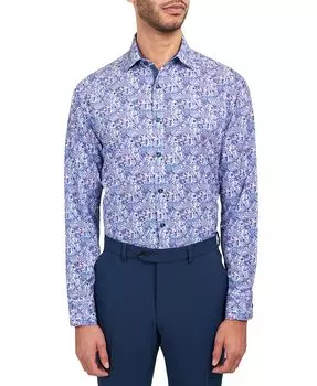 Мужская классическая рубашка обычного кроя с узором пейсли Performance Society of Threads, синий