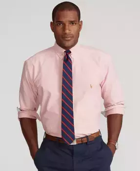 Мужская классическая рубашка Oxford больших размеров Iconic Polo Ralph Lauren, синий