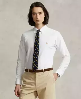 Мужская классическая рубашка Oxford Custom Fit Polo Ralph Lauren, белый