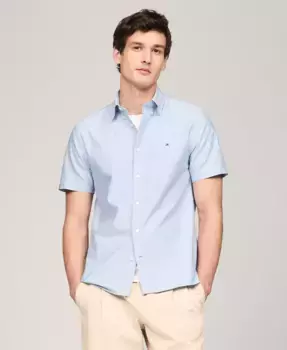 Мужская классическая рубашка Oxford Regular-Fit на пуговицах Tommy Hilfiger, синий