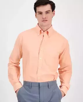 Мужская классическая рубашка Pinpoint Dress Shirt Club Room, оранжевый