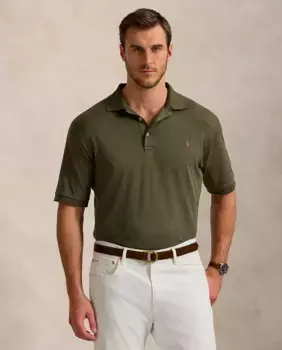 Мужская классическая рубашка поло из хлопка больших размеров Polo Ralph Lauren, коричневато-зеленый
