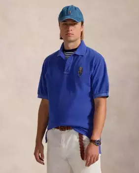 Мужская классическая рубашка поло из хлопка больших размеров Polo Ralph Lauren, синий