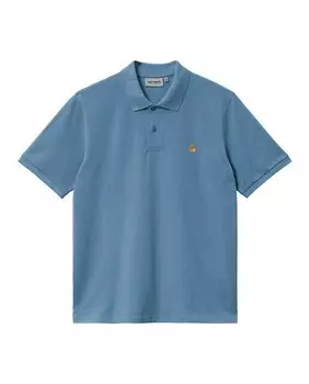 Мужская классическая рубашка-поло из пике с короткими рукавами Carhartt Wip, синий