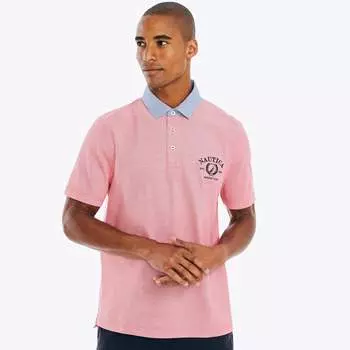 Мужская классическая рубашка-поло Nautica Oxford, розовый/коралловый