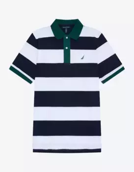 Мужская классическая рубашка поло с коротким рукавом Nautica, тёмно-синий