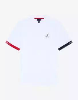 Мужская классическая рубашка поло с коротким рукавом Nautica, белый