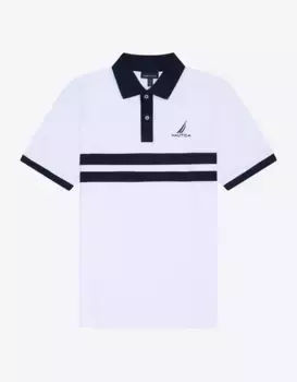 Мужская классическая рубашка поло с коротким рукавом Nautica, белый