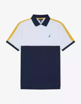 Мужская классическая рубашка поло с коротким рукавом Nautica, тёмно-синий