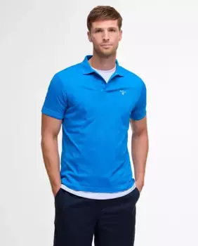 Мужская классическая рубашка поло с короткими рукавами Barbour, синий