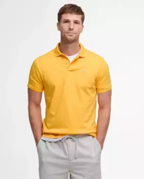 Мужская классическая рубашка поло с короткими рукавами Barbour, жёлтый