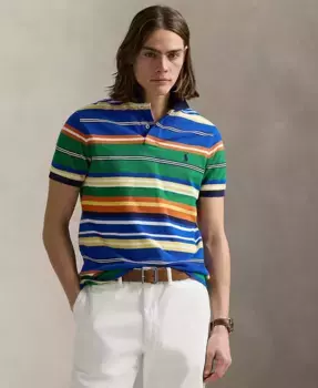 Мужская классическая рубашка-поло в полоску из сетки Polo Ralph Lauren, мультиколор