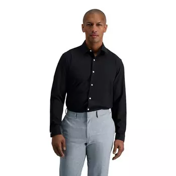 Мужская классическая рубашка приталенного кроя без морщин Haggar Smart Wash, черный