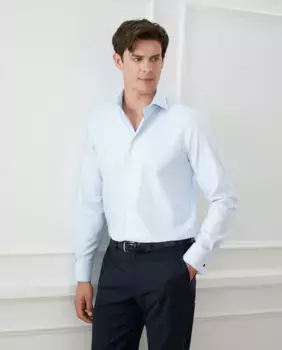 Мужская классическая рубашка приталенного кроя Emidio Tucci, светло-голубой