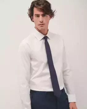 Мужская классическая рубашка приталенного кроя с микроструктурой Roberto Verino, белый