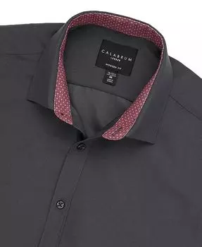 Мужская классическая рубашка Regular Fit Solid Wrinkle Free Performance Calabrum, серый