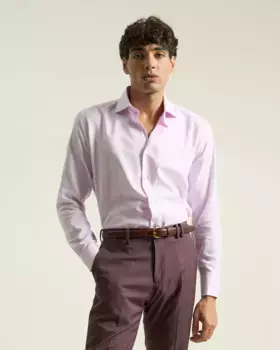 Мужская классическая рубашка розового цвета, прямого кроя PuroEgo, розовый