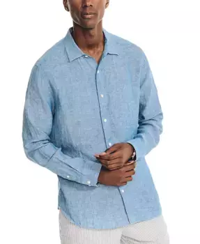 Мужская классическая рубашка с длинным рукавом из льна Nautica, синий