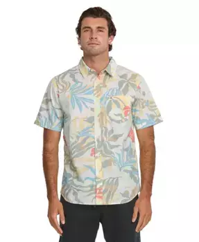 Мужская классическая рубашка с коротким рукавом Blueweed Quiksilver, коричневый/бежевый