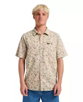 Мужская классическая рубашка с коротким рукавом Ditsy Mini Quiksilver, коричневый/бежевый