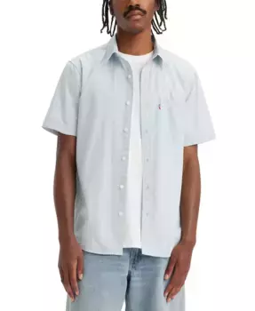 Мужская классическая рубашка с коротким рукавом и одним карманом, Regular Fit Levi's, синий