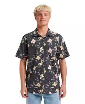 Мужская классическая рубашка с коротким рукавом Kaneohe Quiksilver, черный