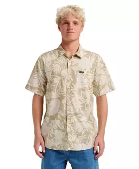 Мужская классическая рубашка с коротким рукавом Palm Trip Quiksilver, коричневый/бежевый